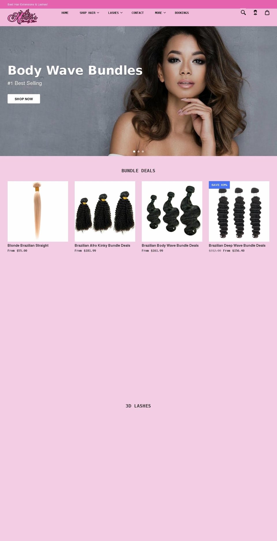 Dropship-beauty--theme with Installments message Shopify theme site example nikitasbeautybar.com