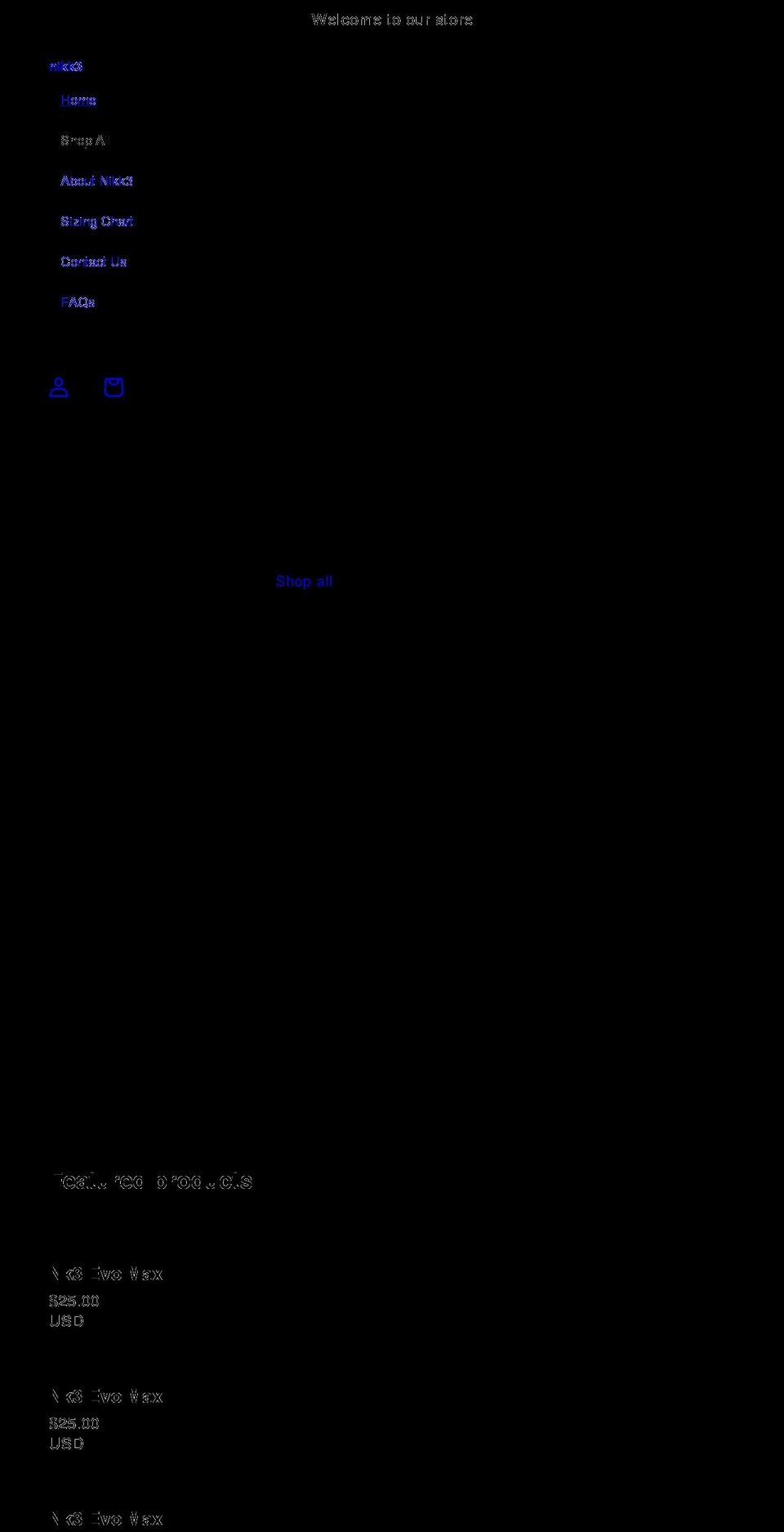 nikk3.com shopify website screenshot