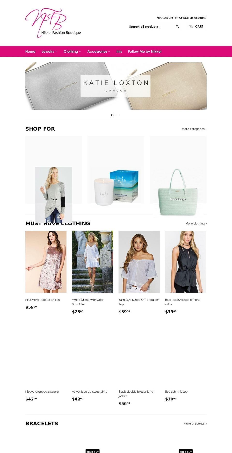 nikkelfashionboutique.com shopify website screenshot