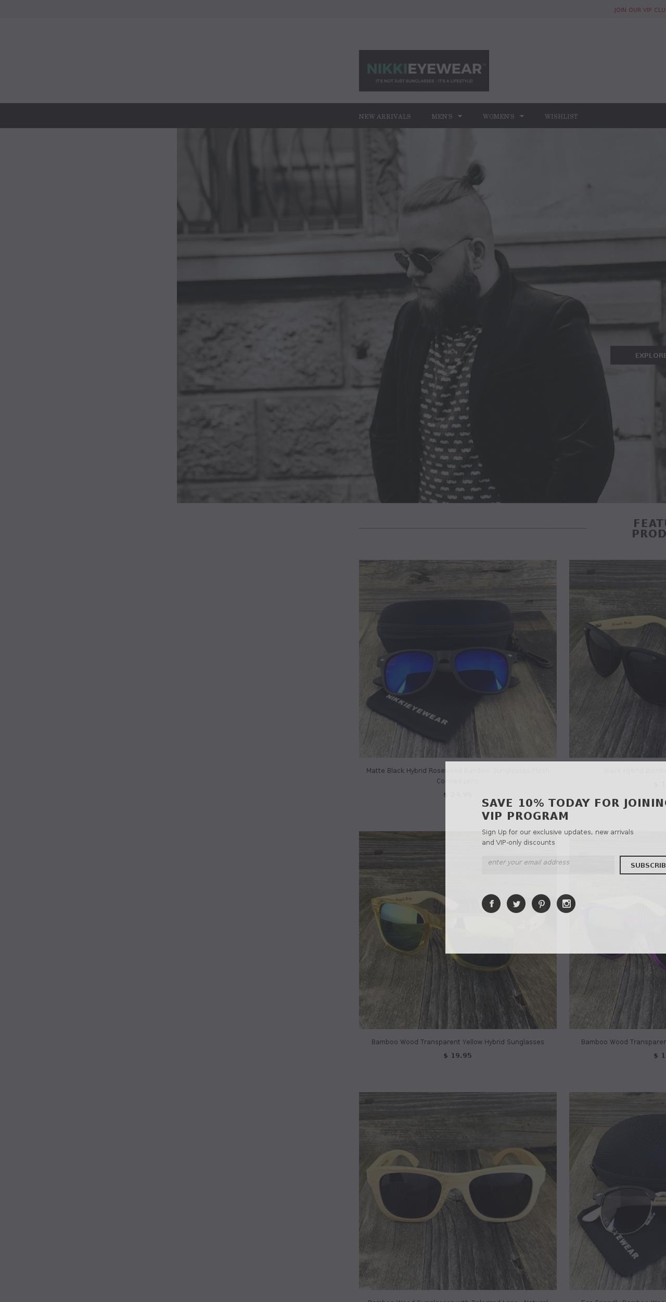 nikkieyewear.com shopify website screenshot