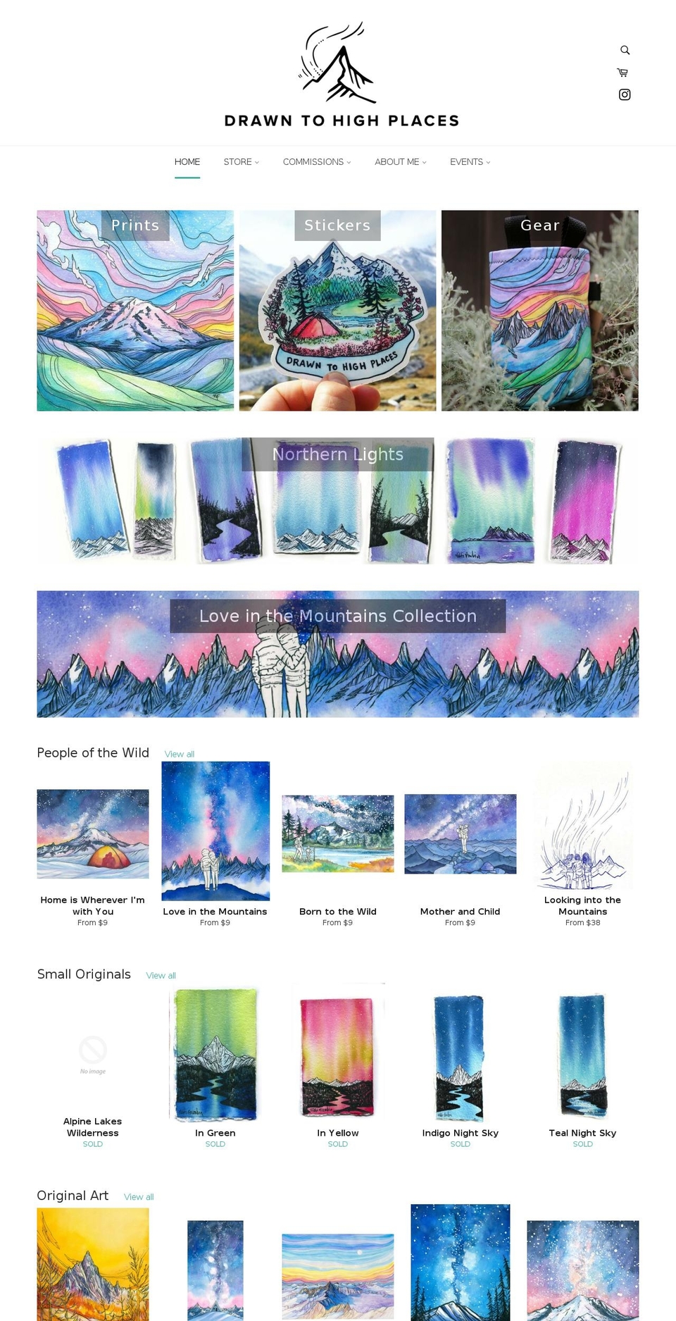 drawn-to-high-places Shopify theme site example nikkifrumkin.com