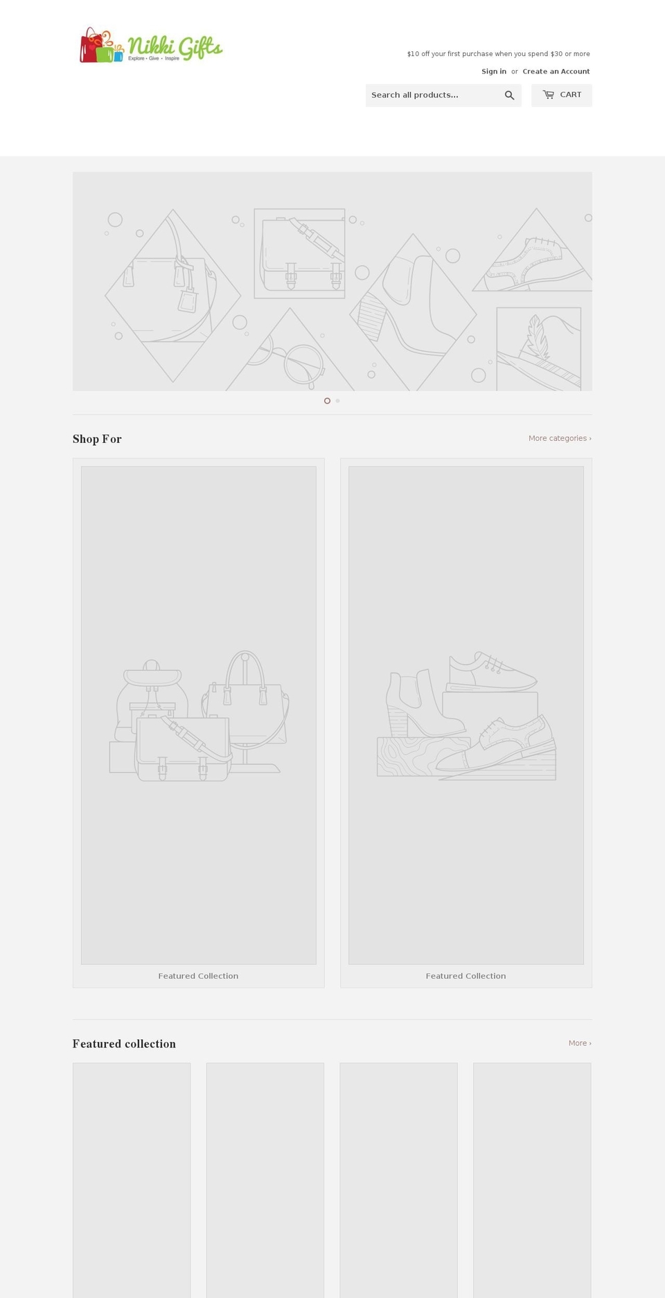nikkigifts.com — Shopify storefront screenshot