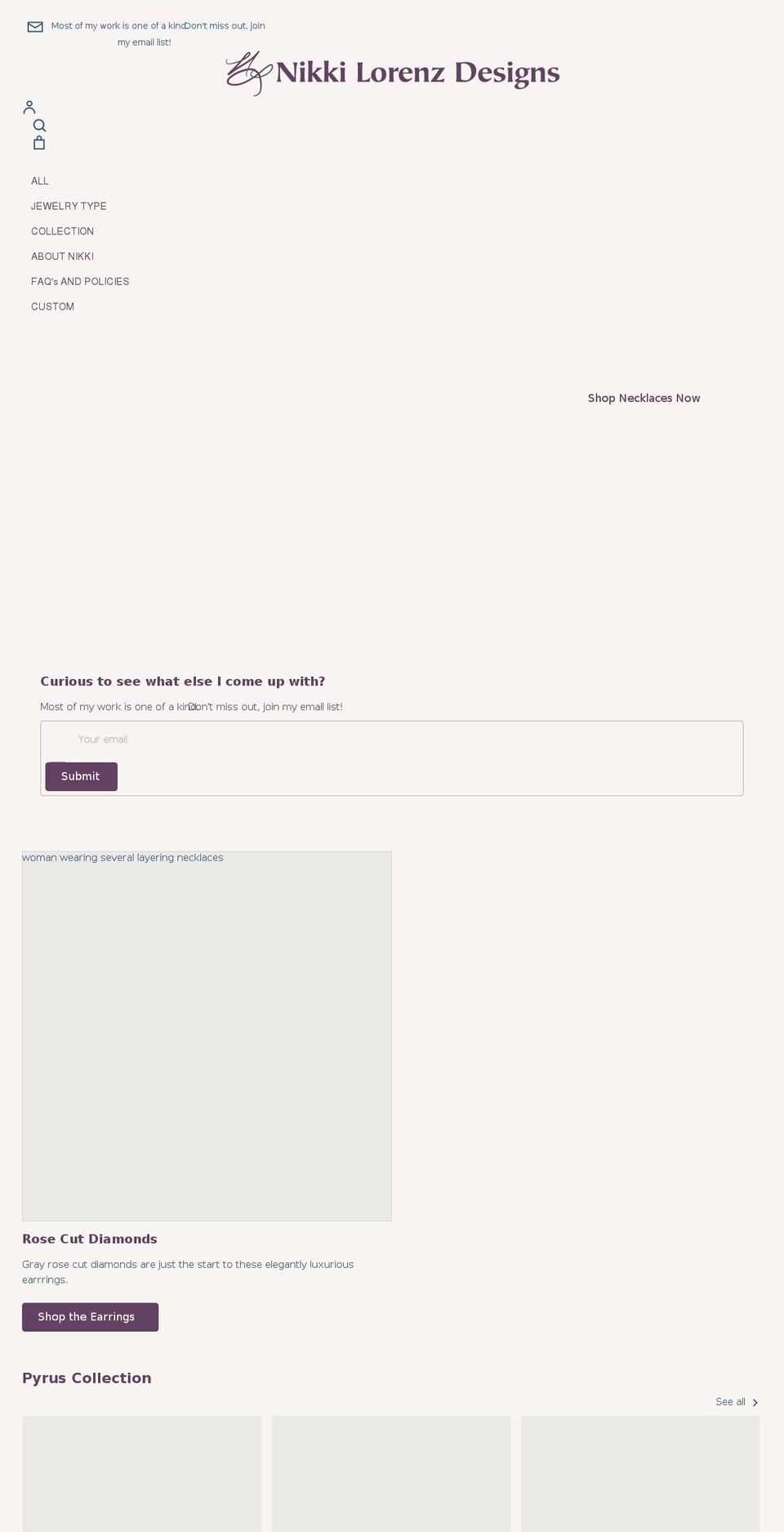 nikkilorenzdesigns.com shopify website screenshot