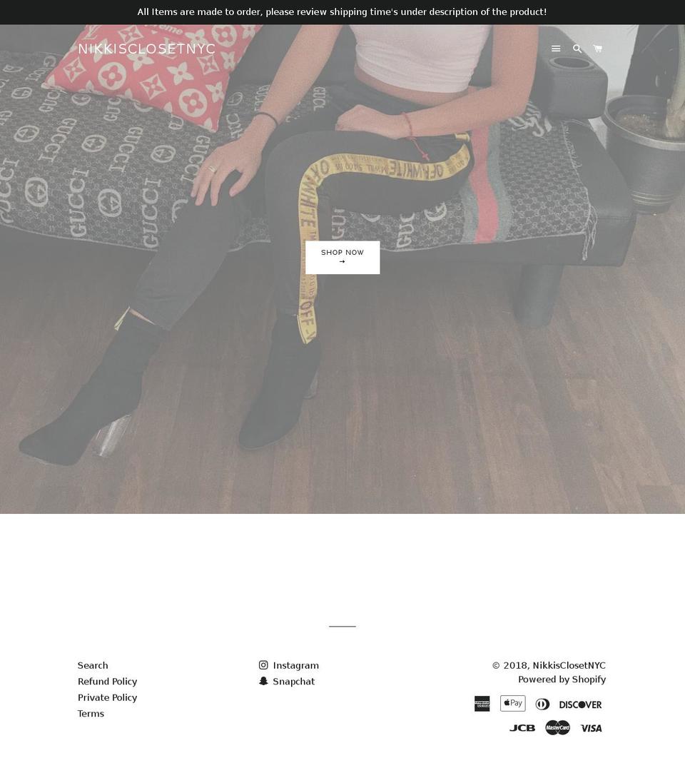 nikkisclosetnyc.com — Shopify storefront screenshot