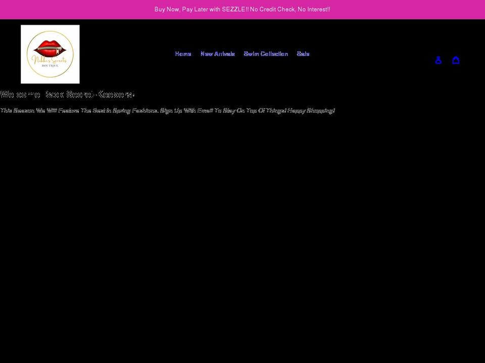 nikkissecretsboutique.com shopify website screenshot