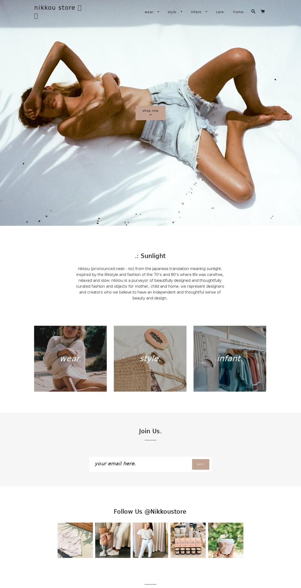 nikkoustore.com — Shopify storefront screenshot
