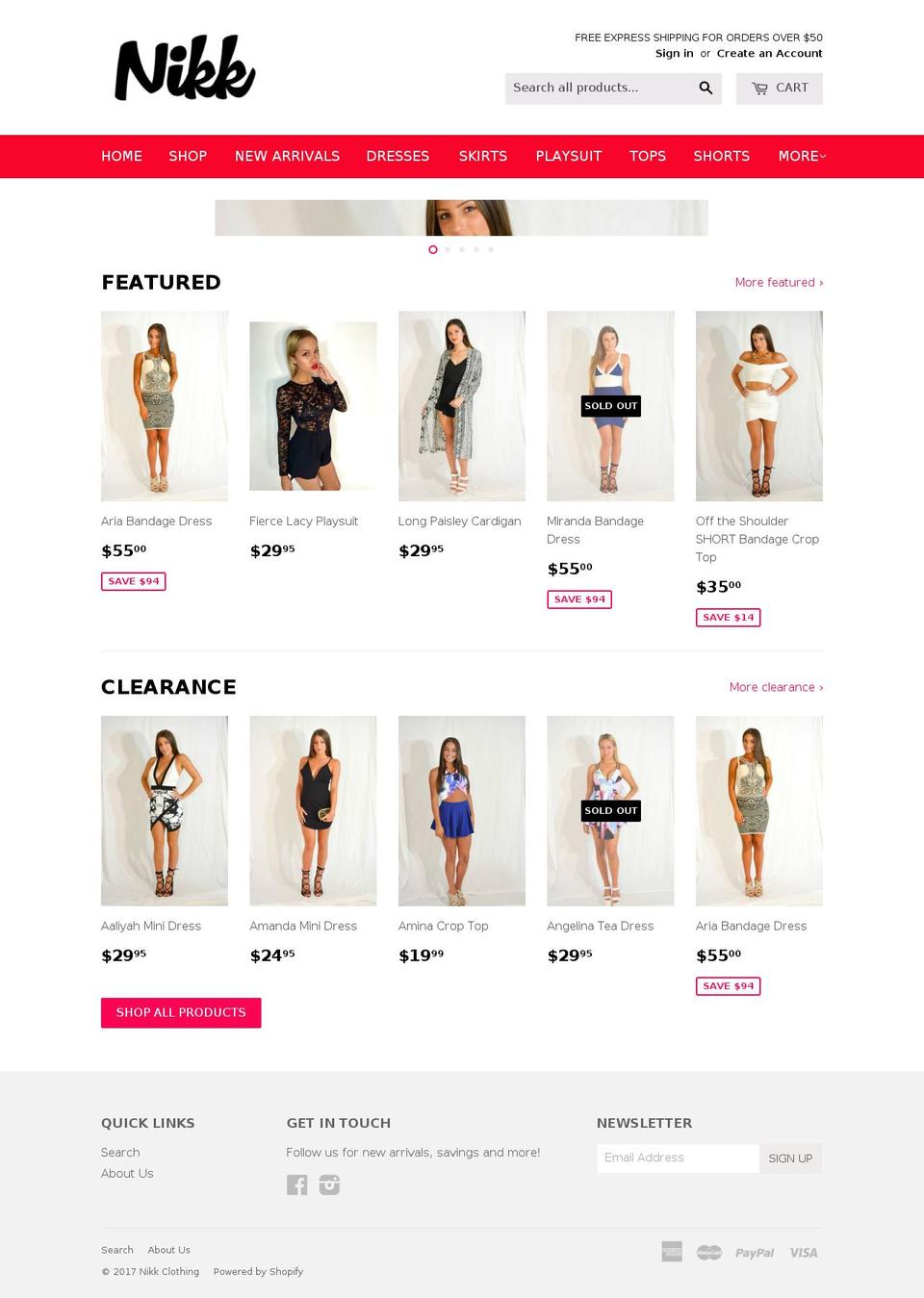 nikkshop.com shopify website screenshot
