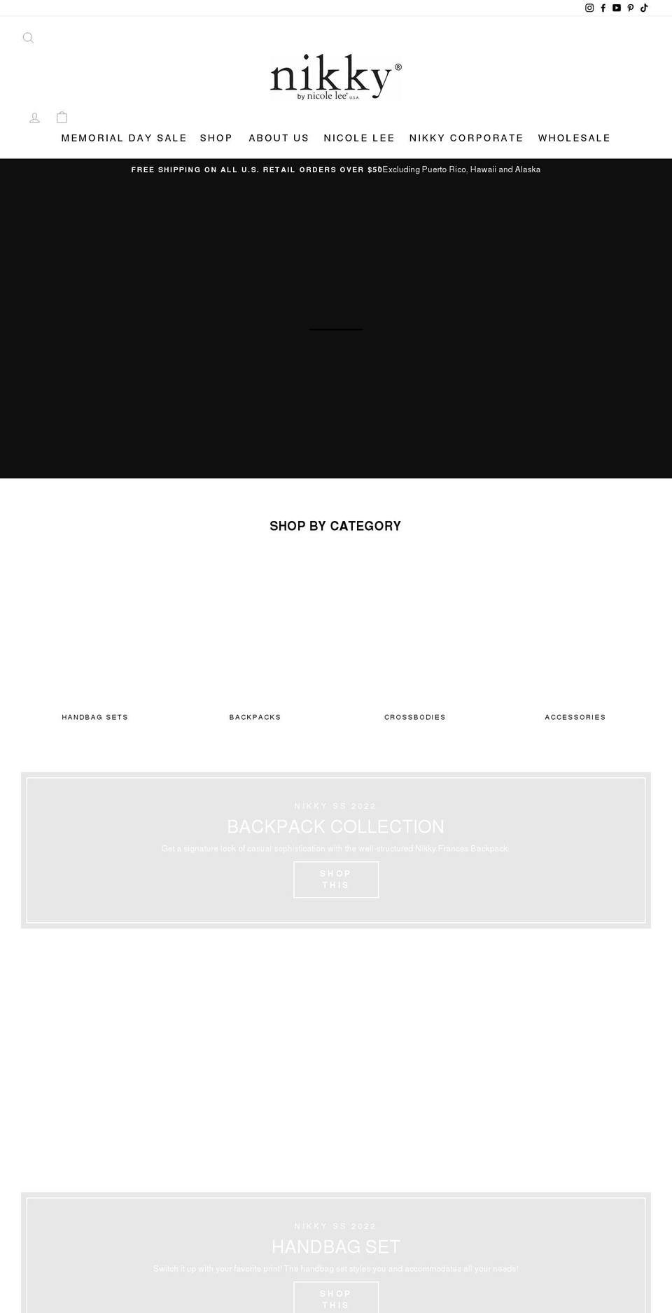 nikkybag.com shopify website screenshot