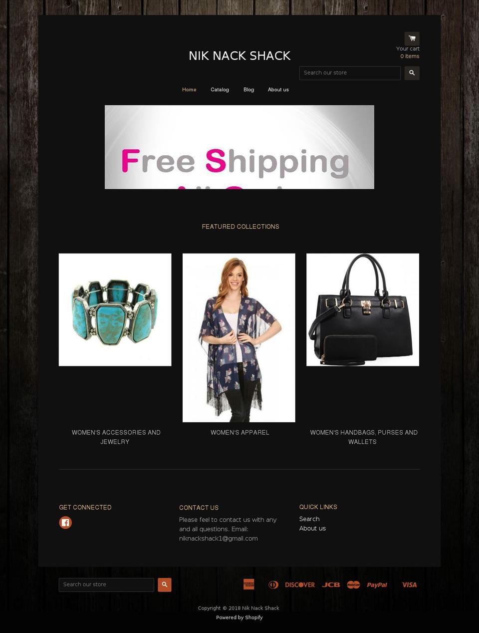 niknackshack.com — Shopify storefront screenshot