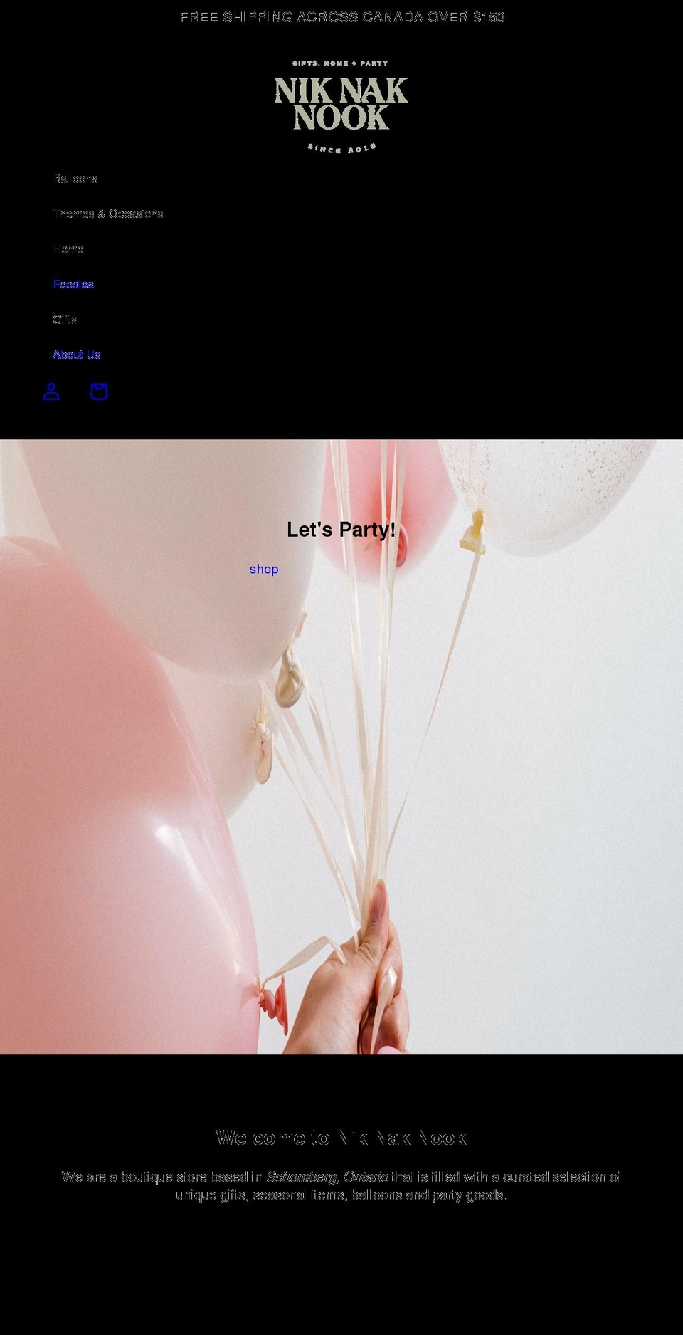 niknaknook.ca shopify website screenshot