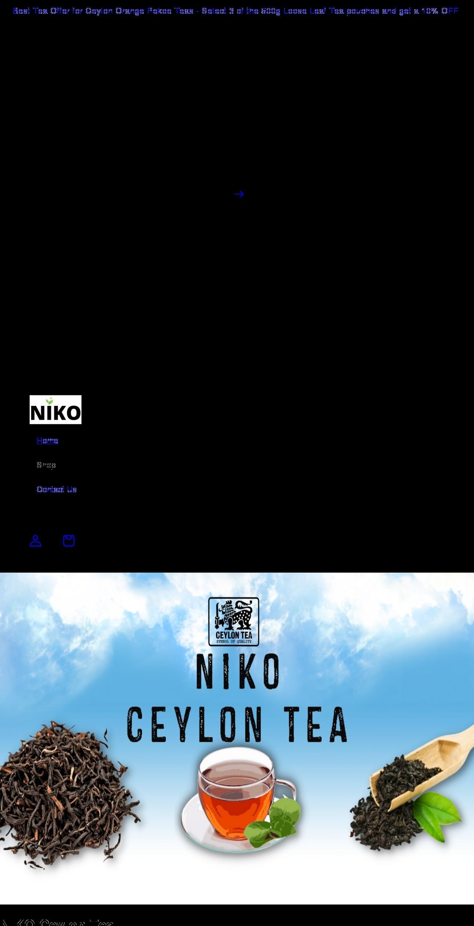 nikoceylontea.com shopify website screenshot