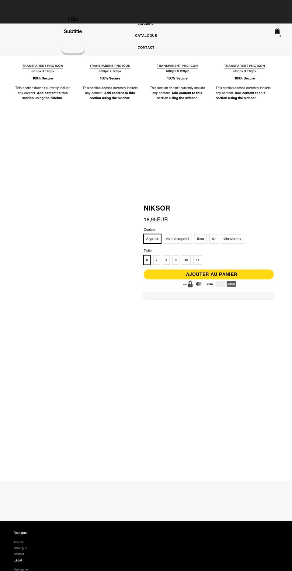 niksor.com shopify website screenshot