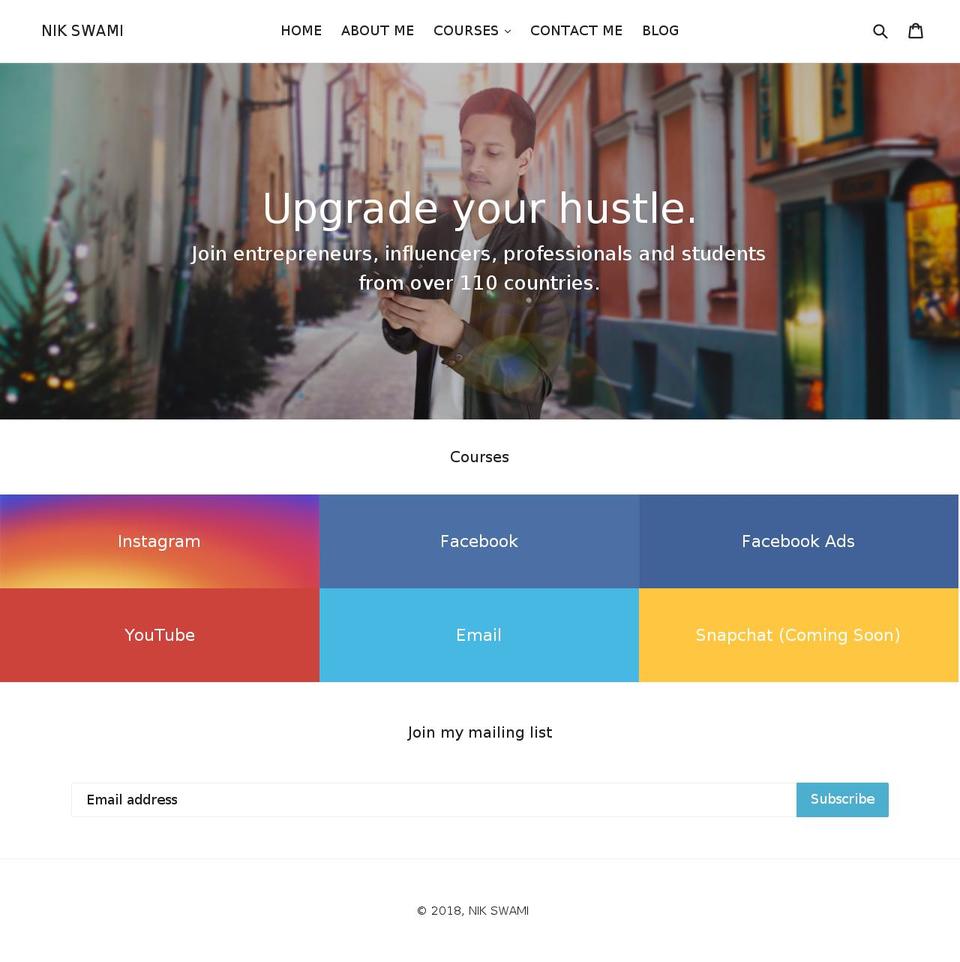 nikswami.com — Shopify storefront screenshot