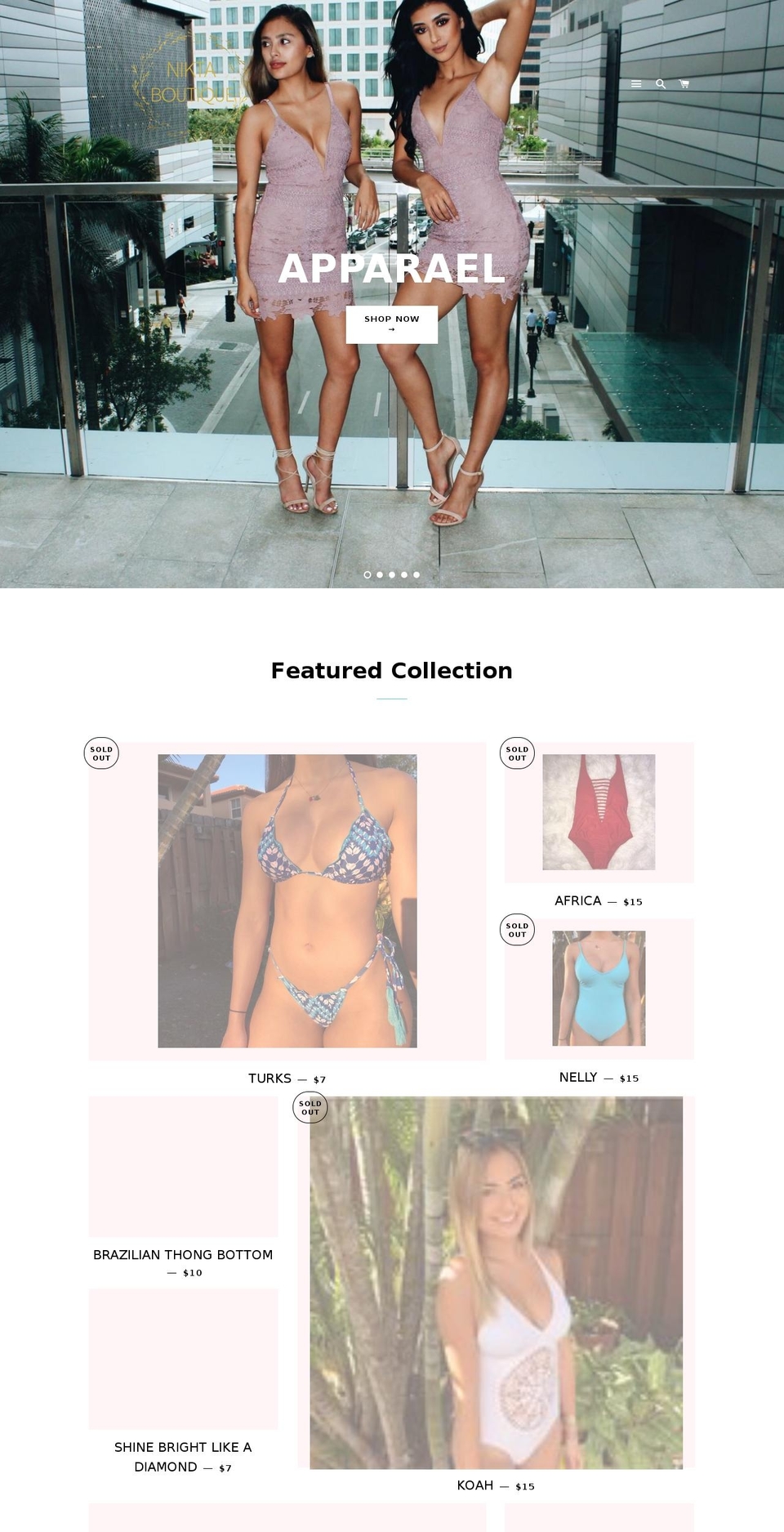 niktaboutique.com — Shopify storefront screenshot
