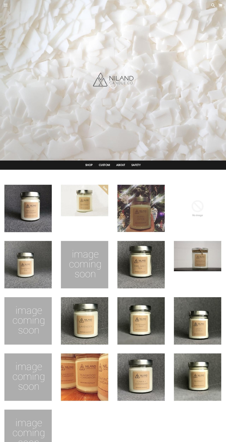 nilandcandle.com shopify website screenshot