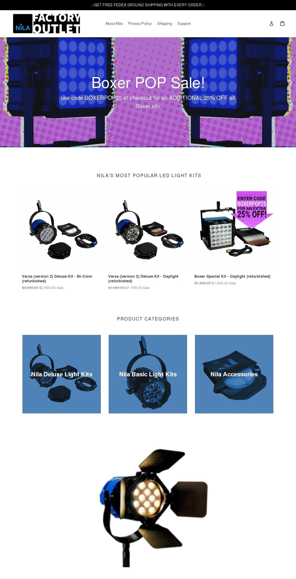 nilaoutlet.com — Shopify storefront screenshot