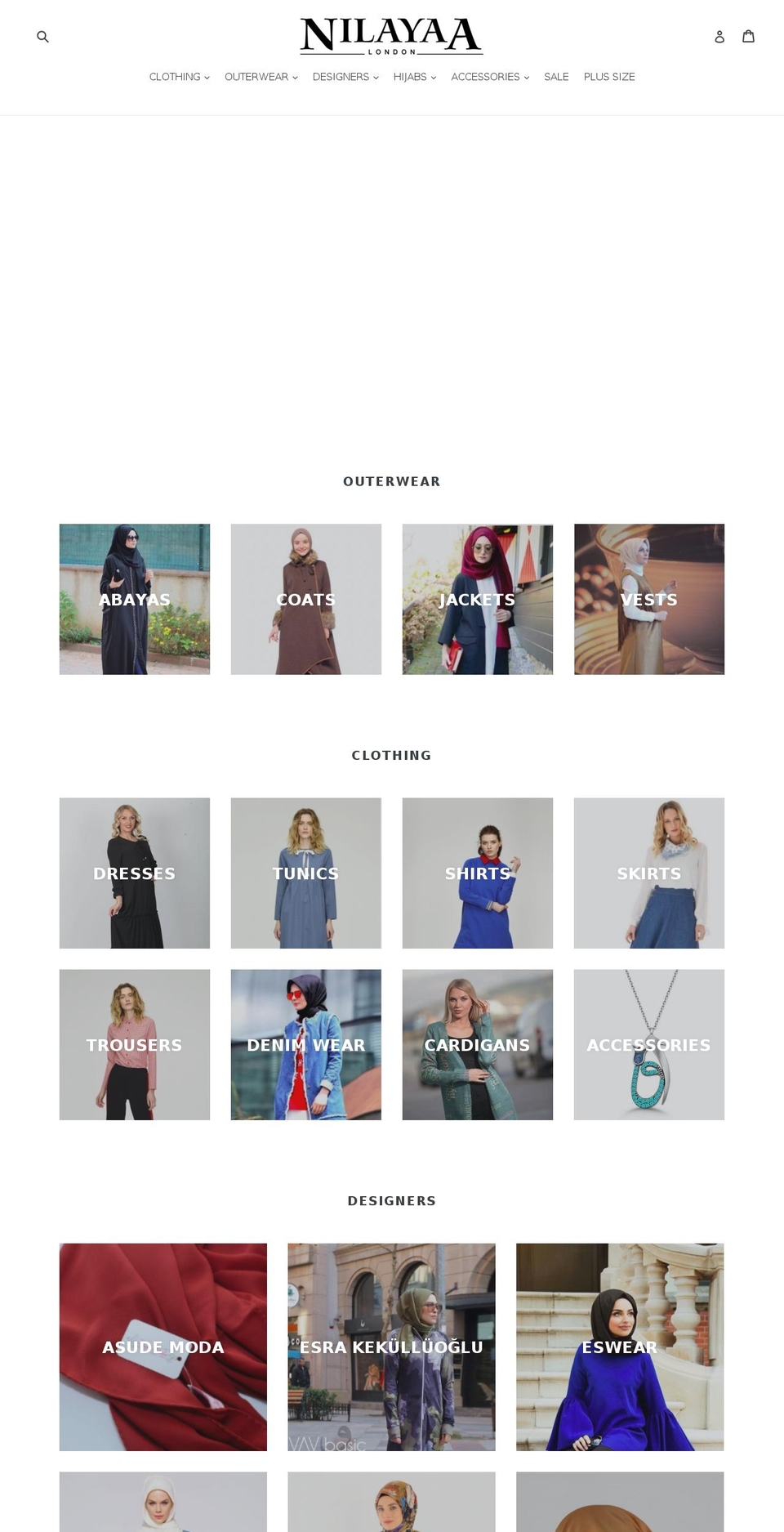 nilayaa.com shopify website screenshot