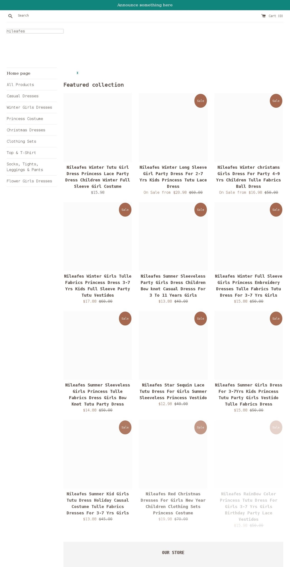 nileafes.com shopify website screenshot