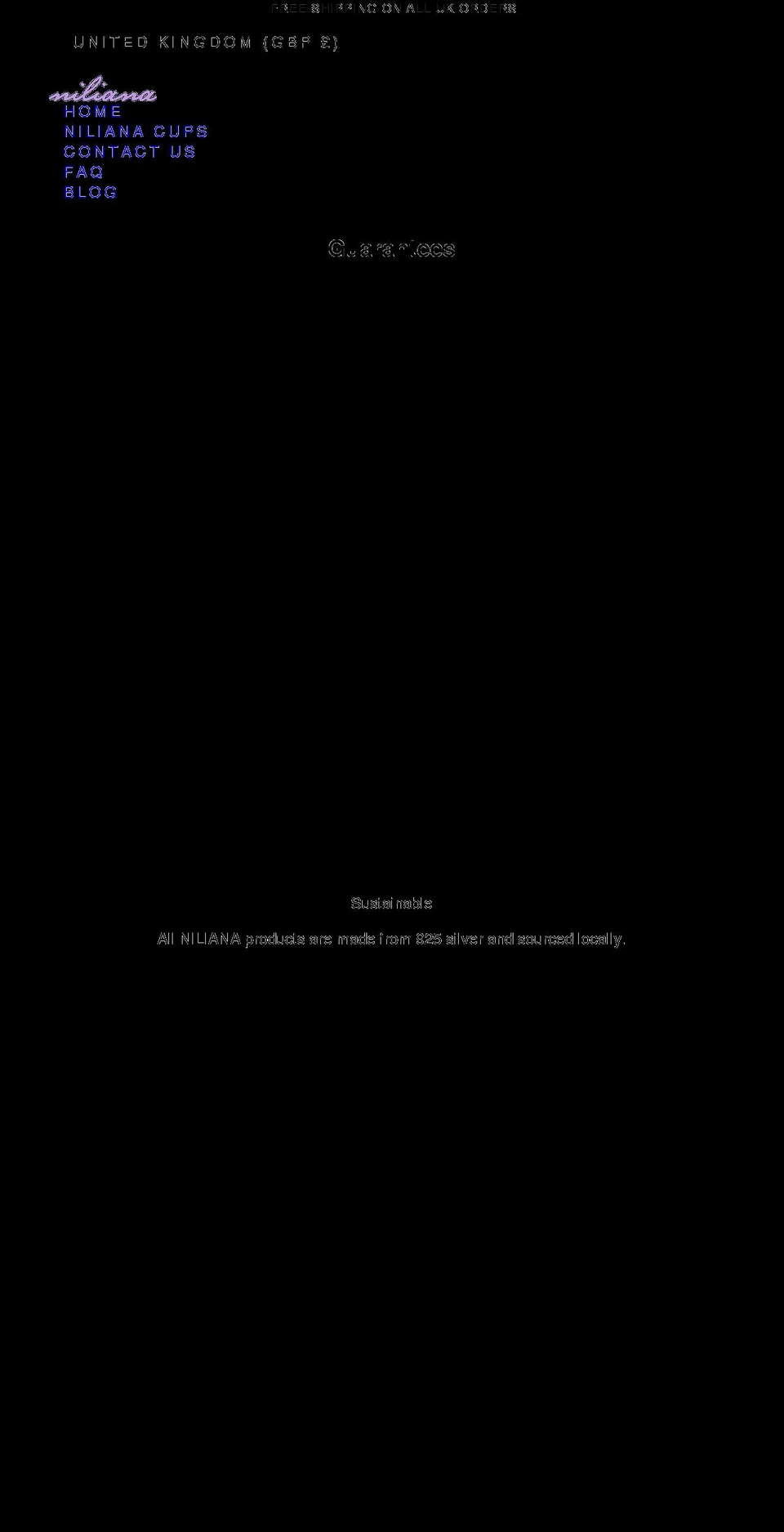 niliana.com shopify website screenshot