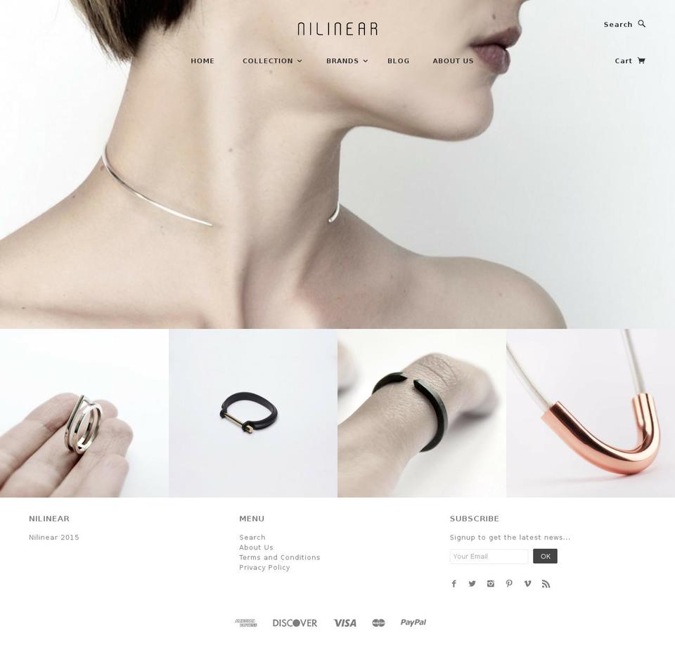 nilinear.com shopify website screenshot