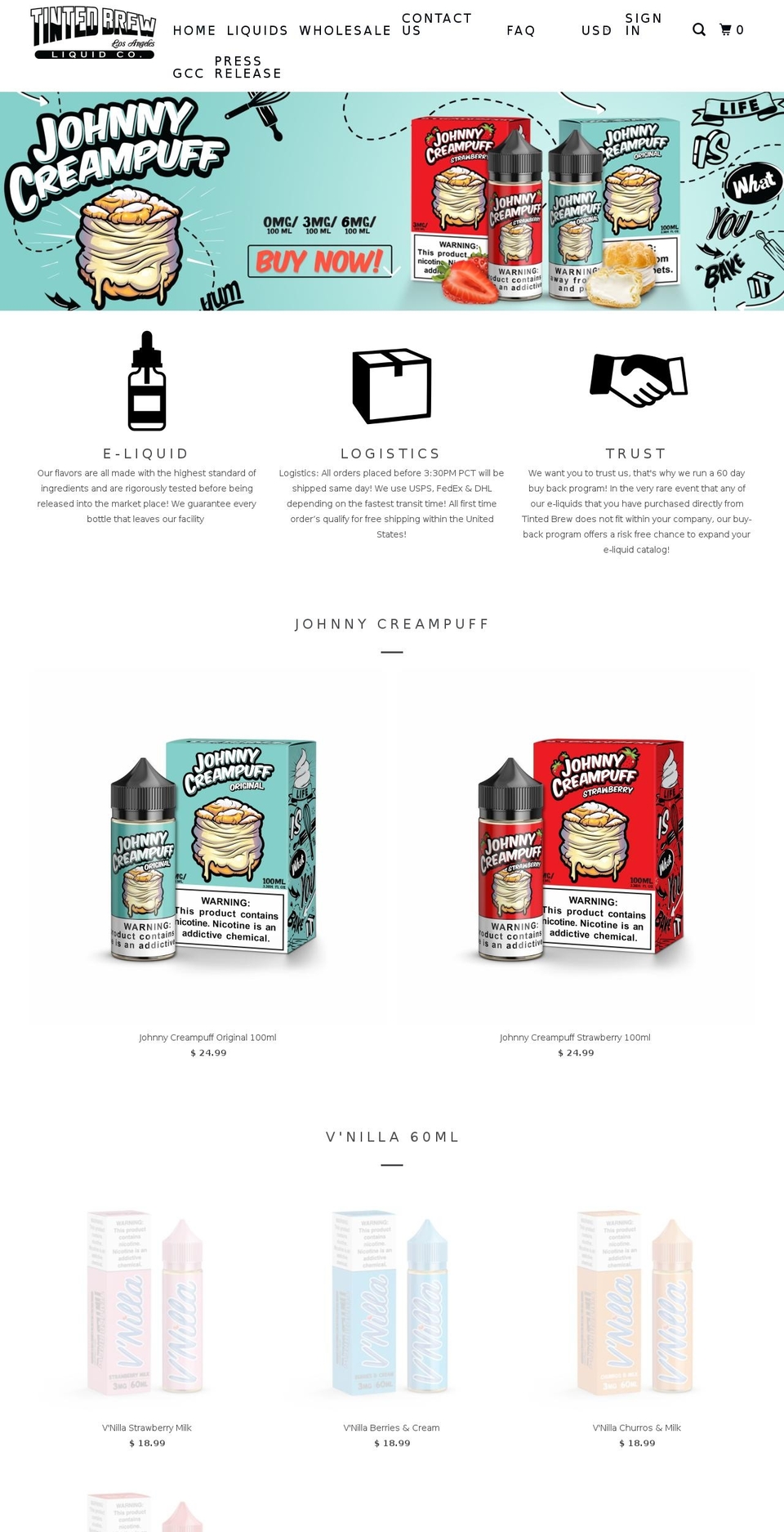 nillavapers.com — Shopify storefront screenshot