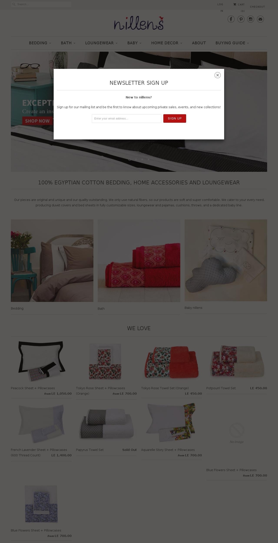 nillens.com shopify website screenshot