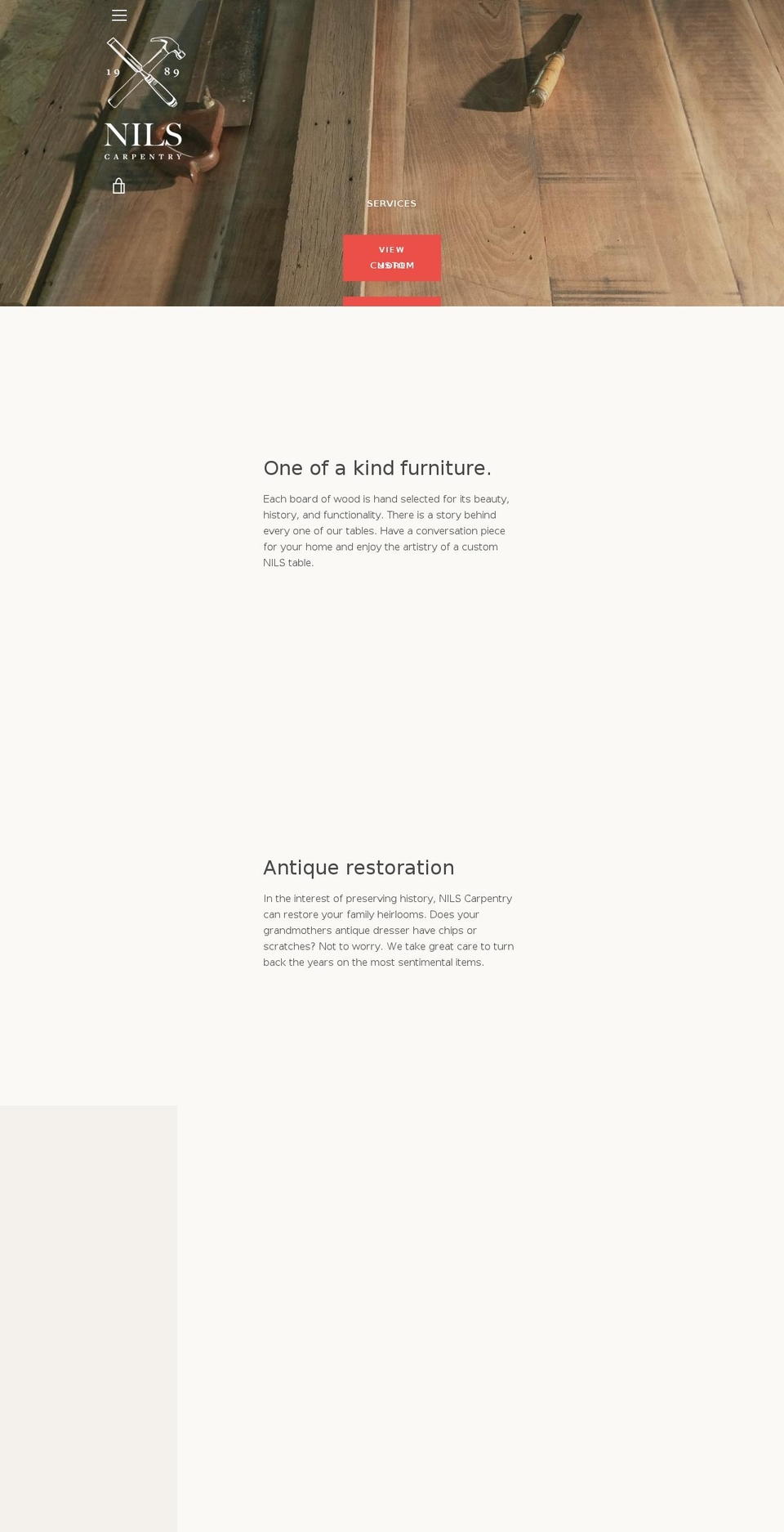 nilscarpentry.com shopify website screenshot
