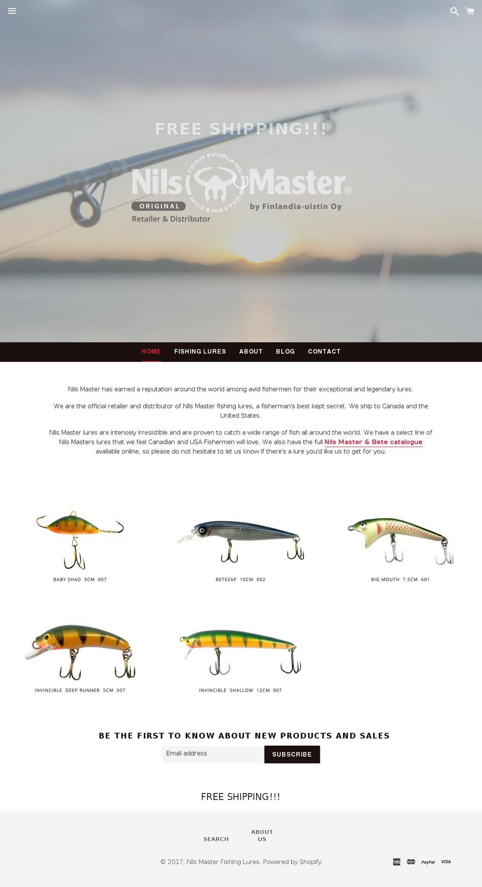 nilsmasterlures.com shopify website screenshot