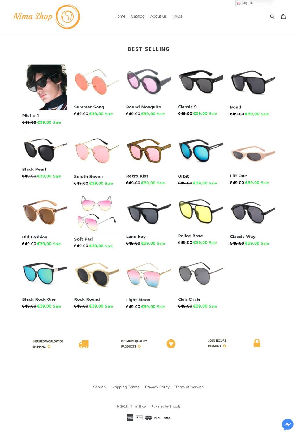 nima-shop.com shopify website screenshot