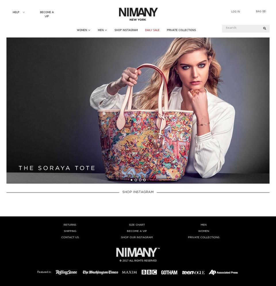 nimany.com shopify website screenshot