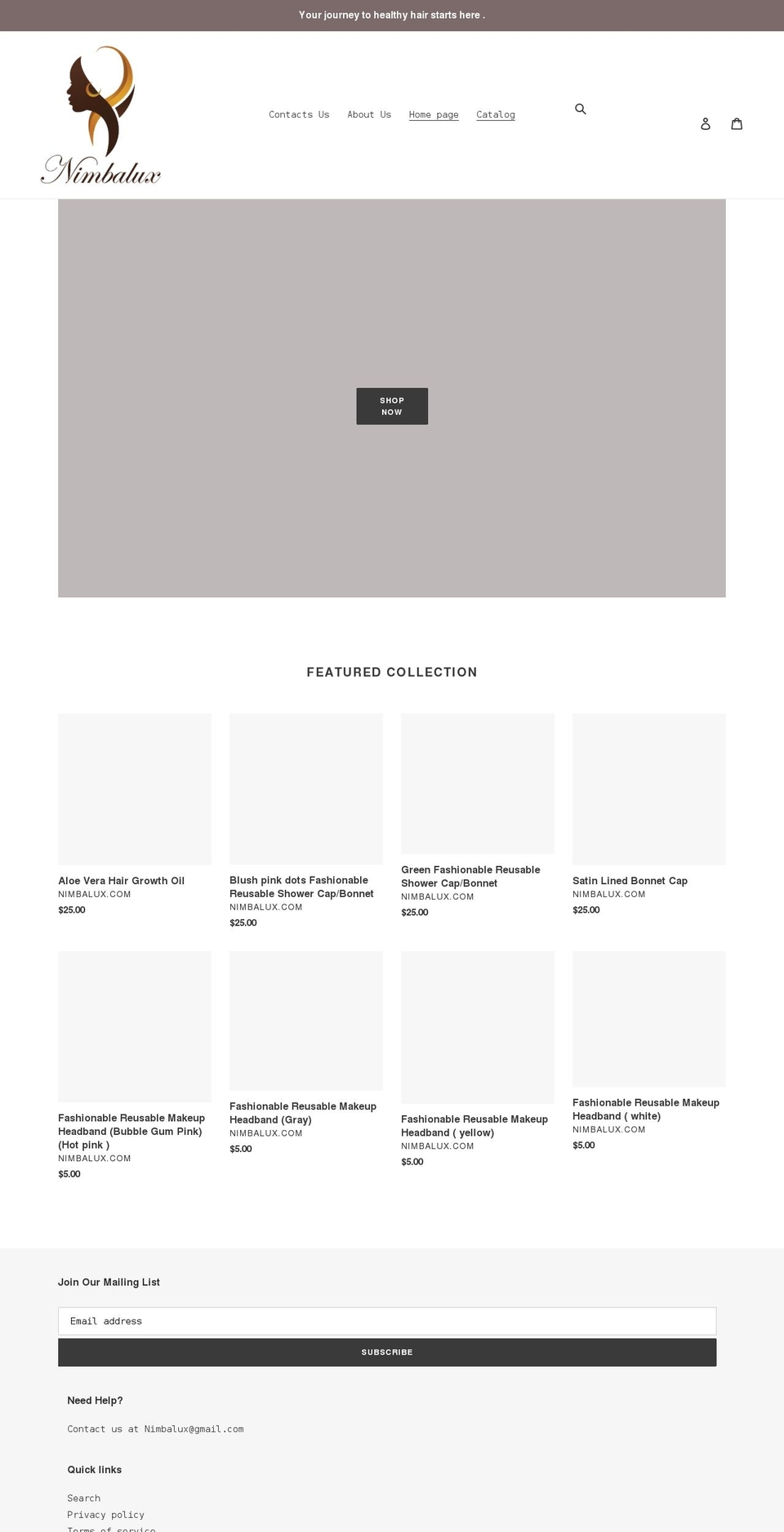 nimbalux.com shopify website screenshot