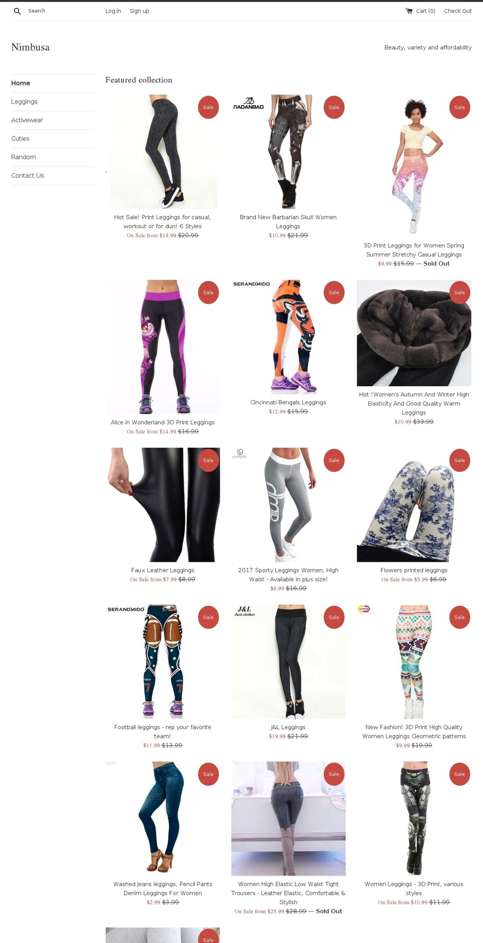 nimbusa.com shopify website screenshot