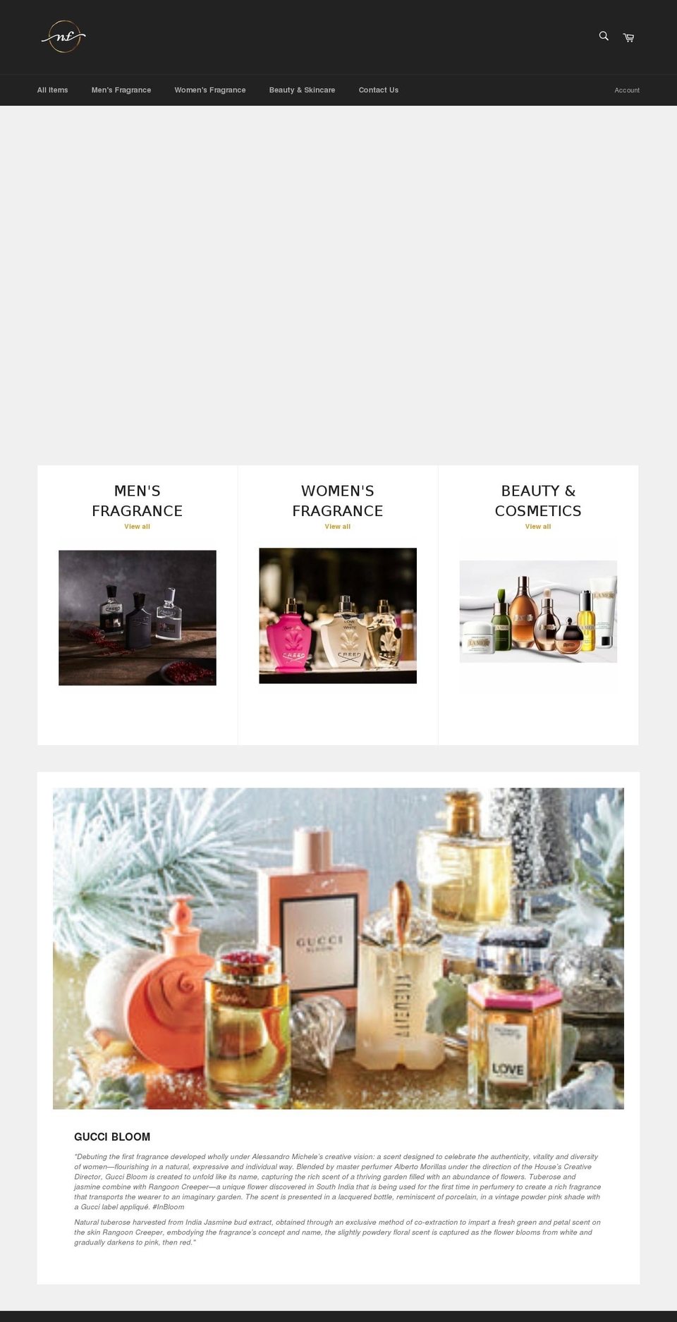 nimbusfragrance.com shopify website screenshot