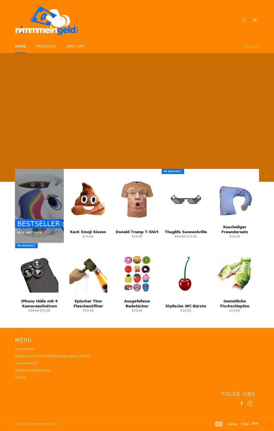 nimmmeingeld.com — Shopify storefront screenshot