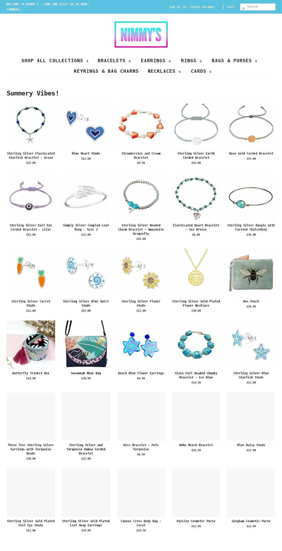 nimmysjewellery.co.uk shopify website screenshot