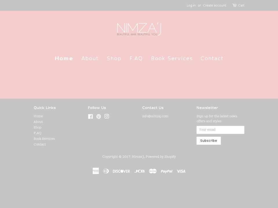 nimzaj.com shopify website screenshot