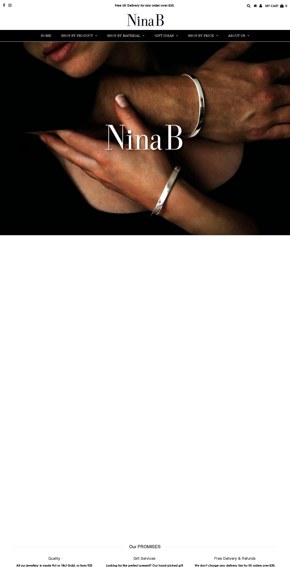 nina-b.co.uk shopify website screenshot