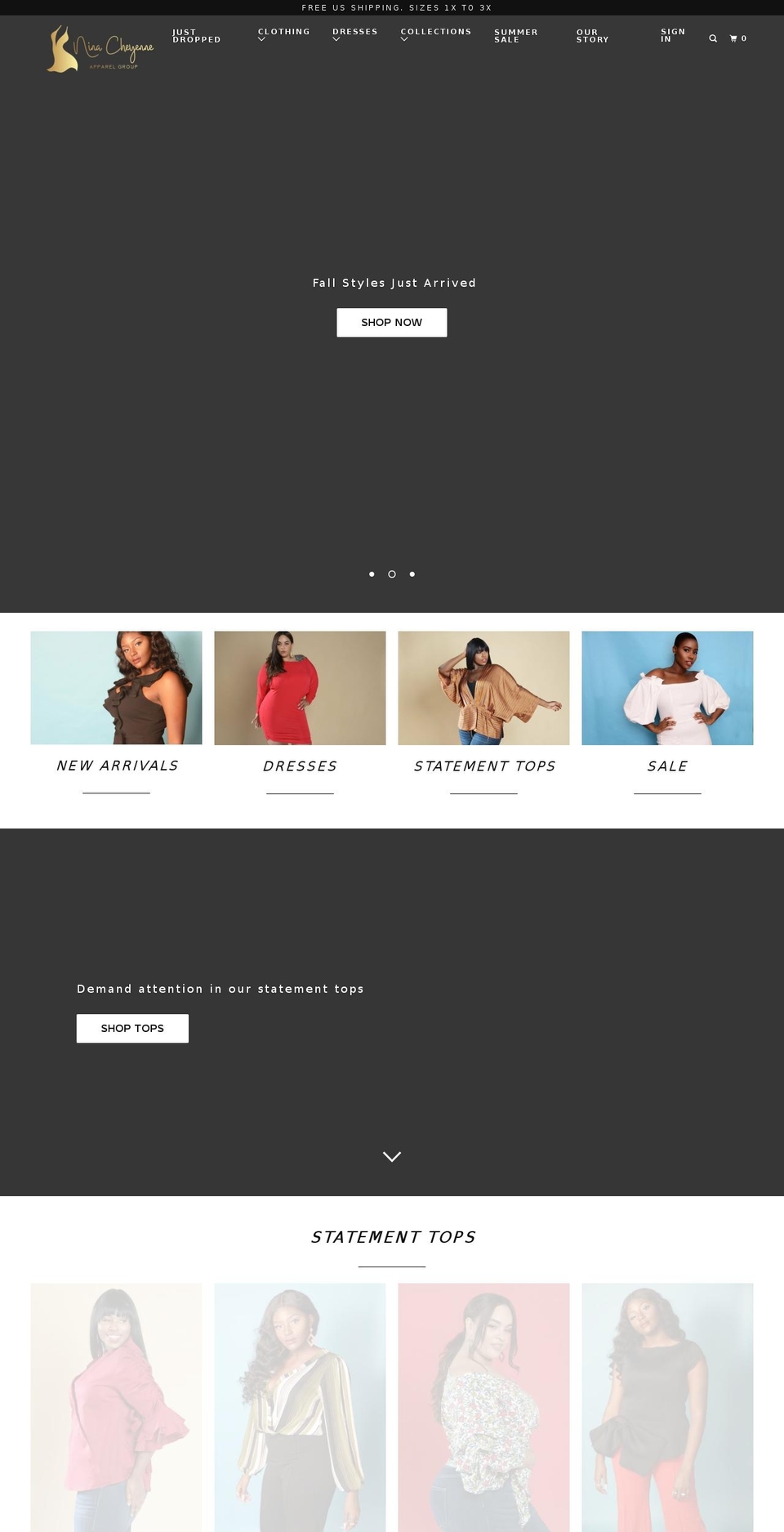 ninacheyenne.com — Shopify storefront screenshot