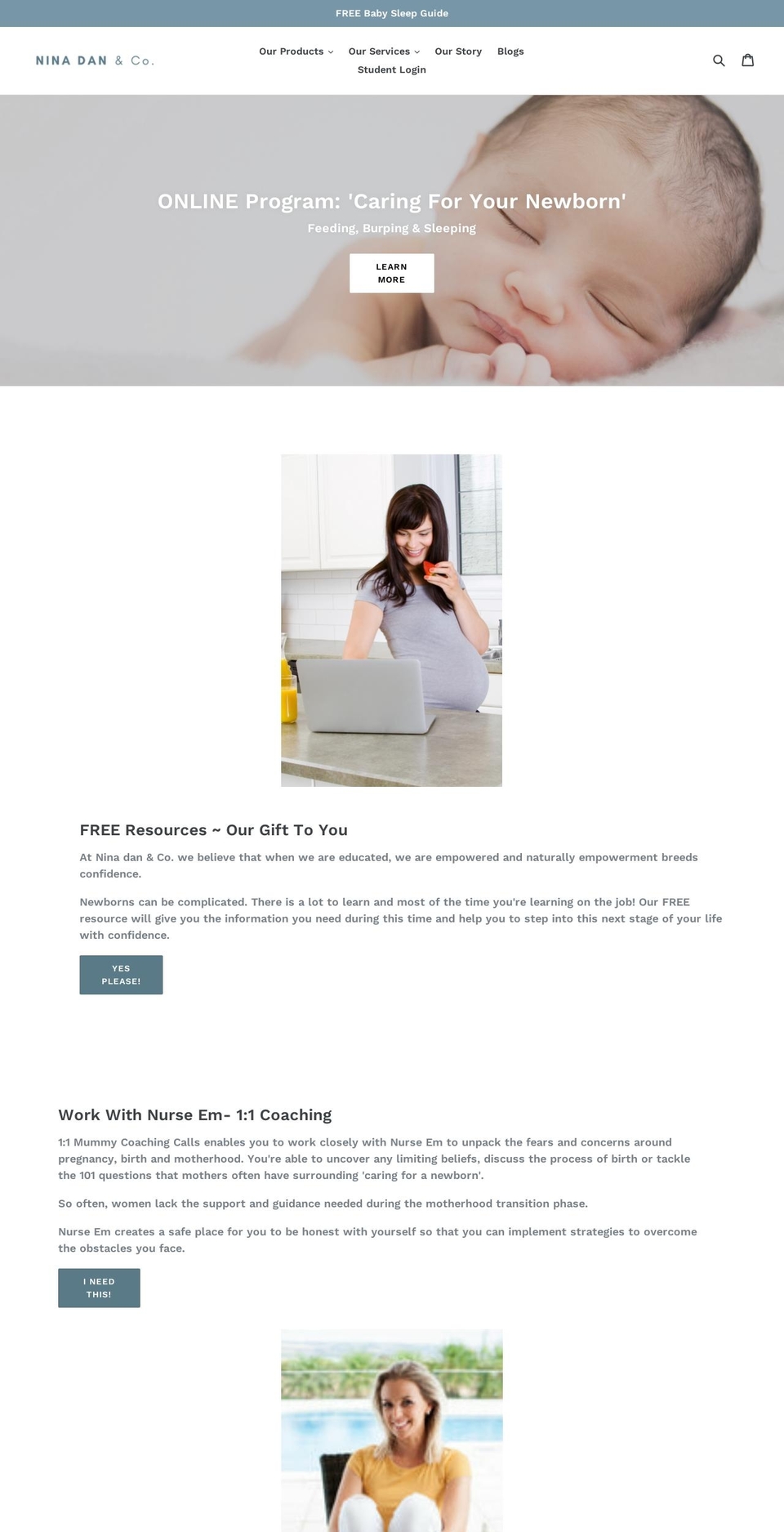 ninadanco.com — Shopify storefront screenshot