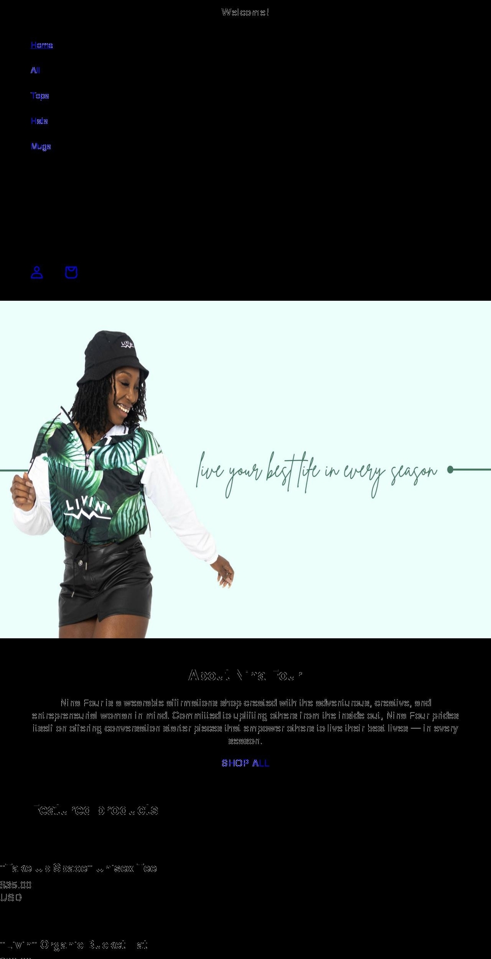ninafour.com — Shopify storefront screenshot