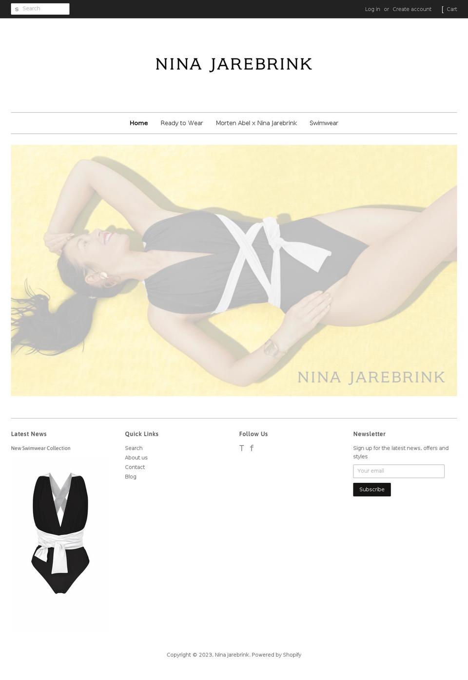 ninajarebrink.se shopify website screenshot