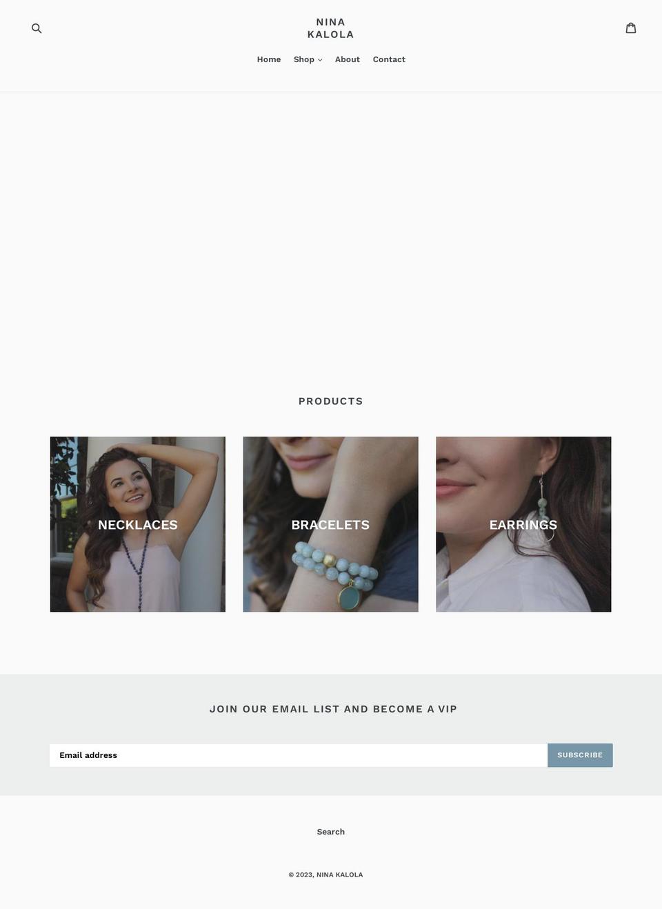 ninakalola.com shopify website screenshot