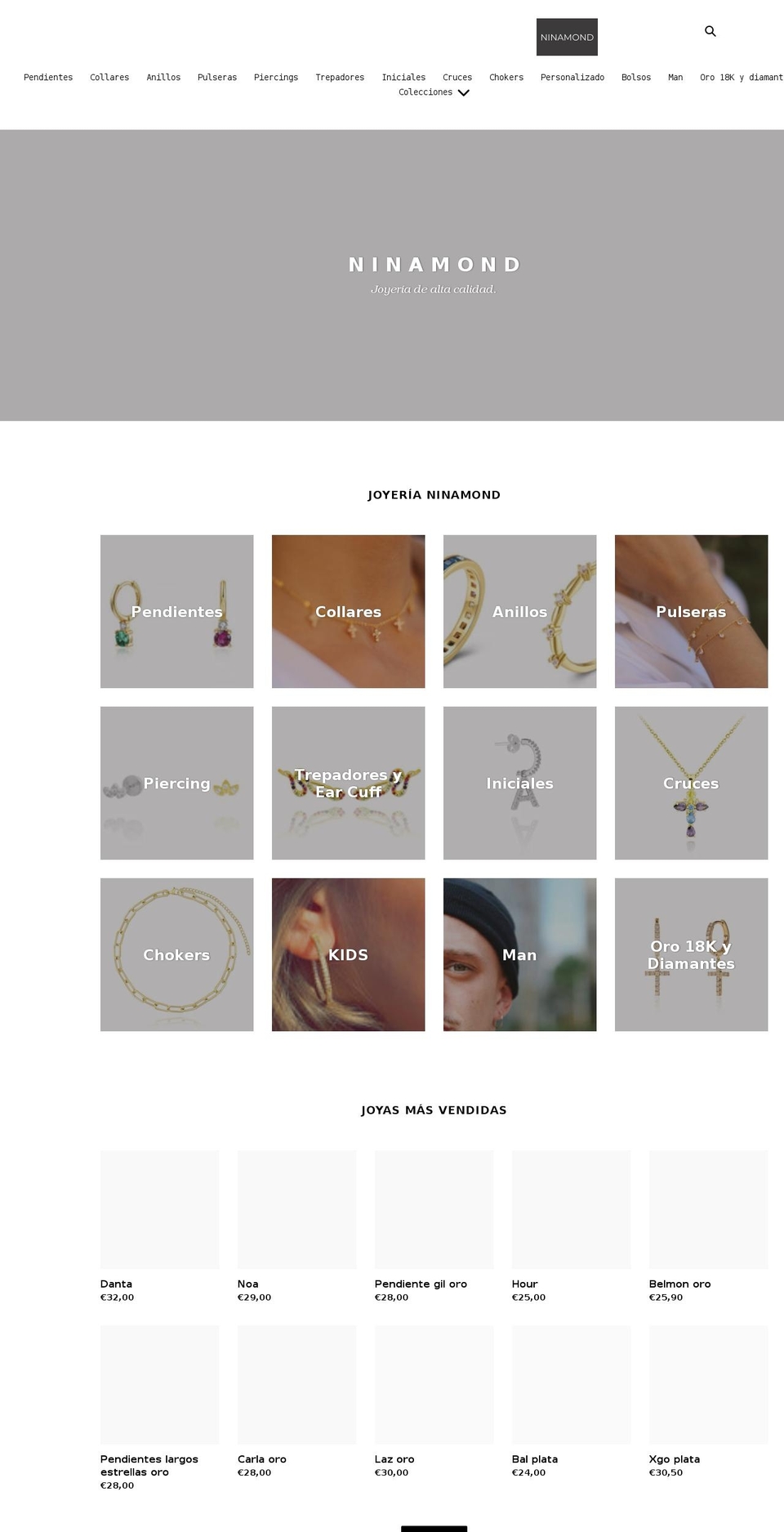 ninamond.com shopify website screenshot