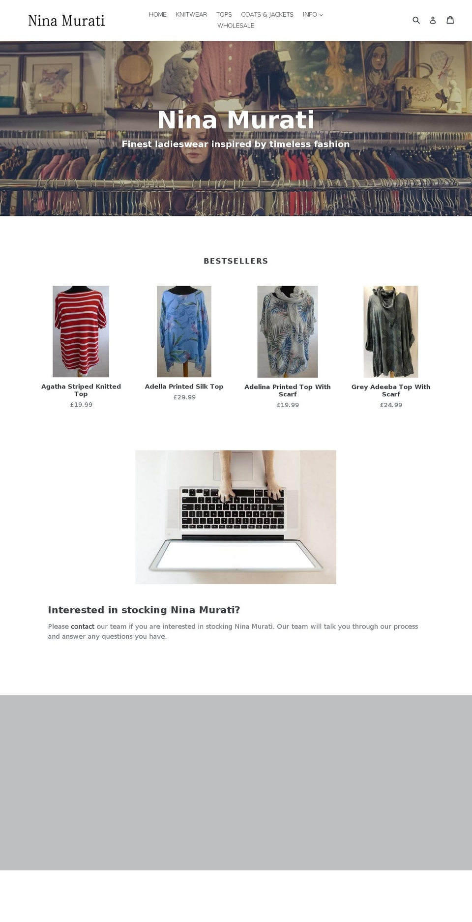 ninamurati.com — Shopify storefront screenshot