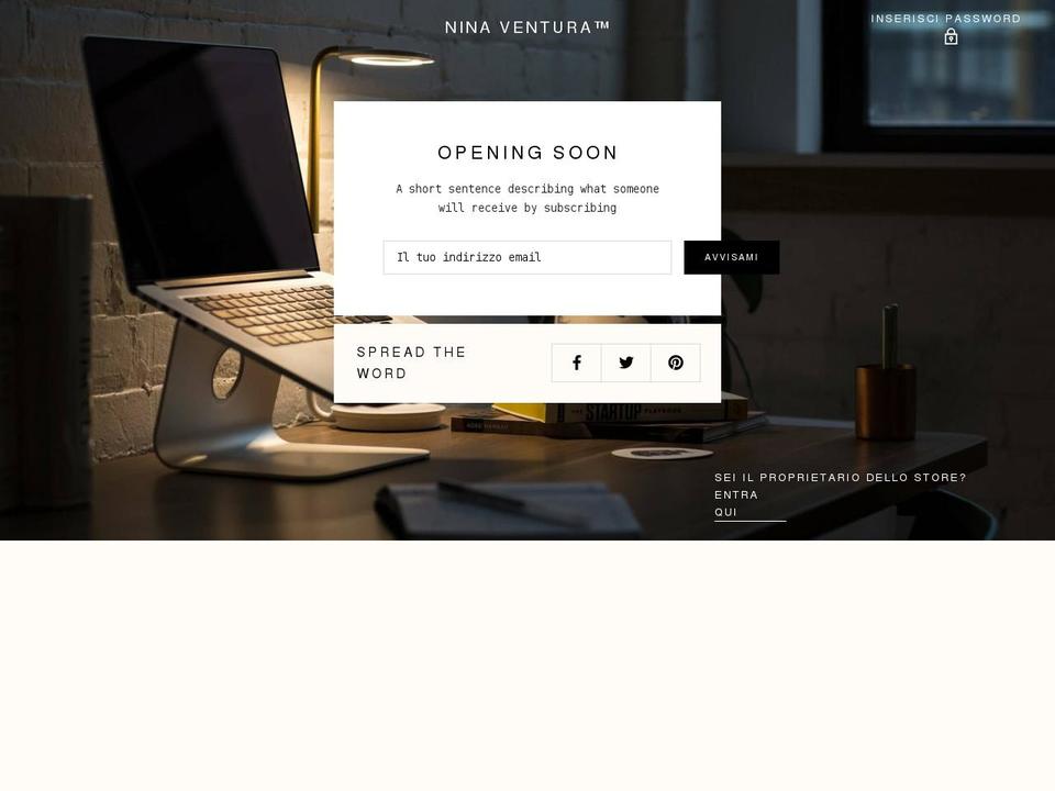 ninaventura.com shopify website screenshot