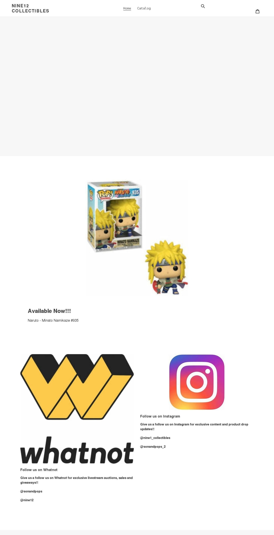 nine12collectibles.com shopify website screenshot