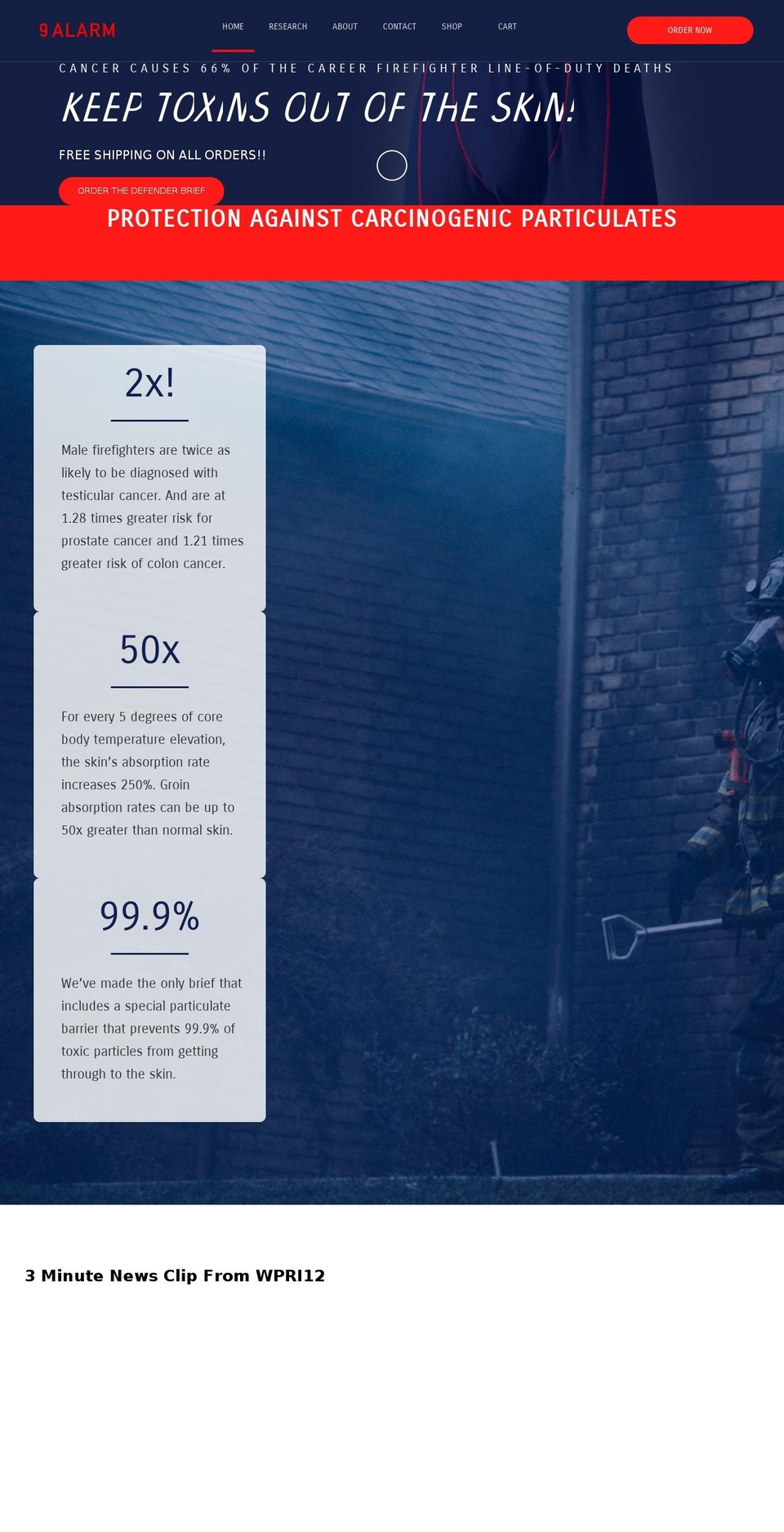 ninealarm.com shopify website screenshot