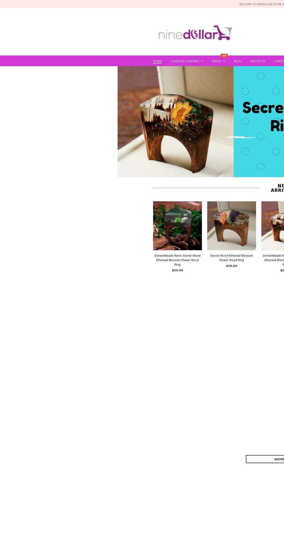ninedollar.com shopify website screenshot