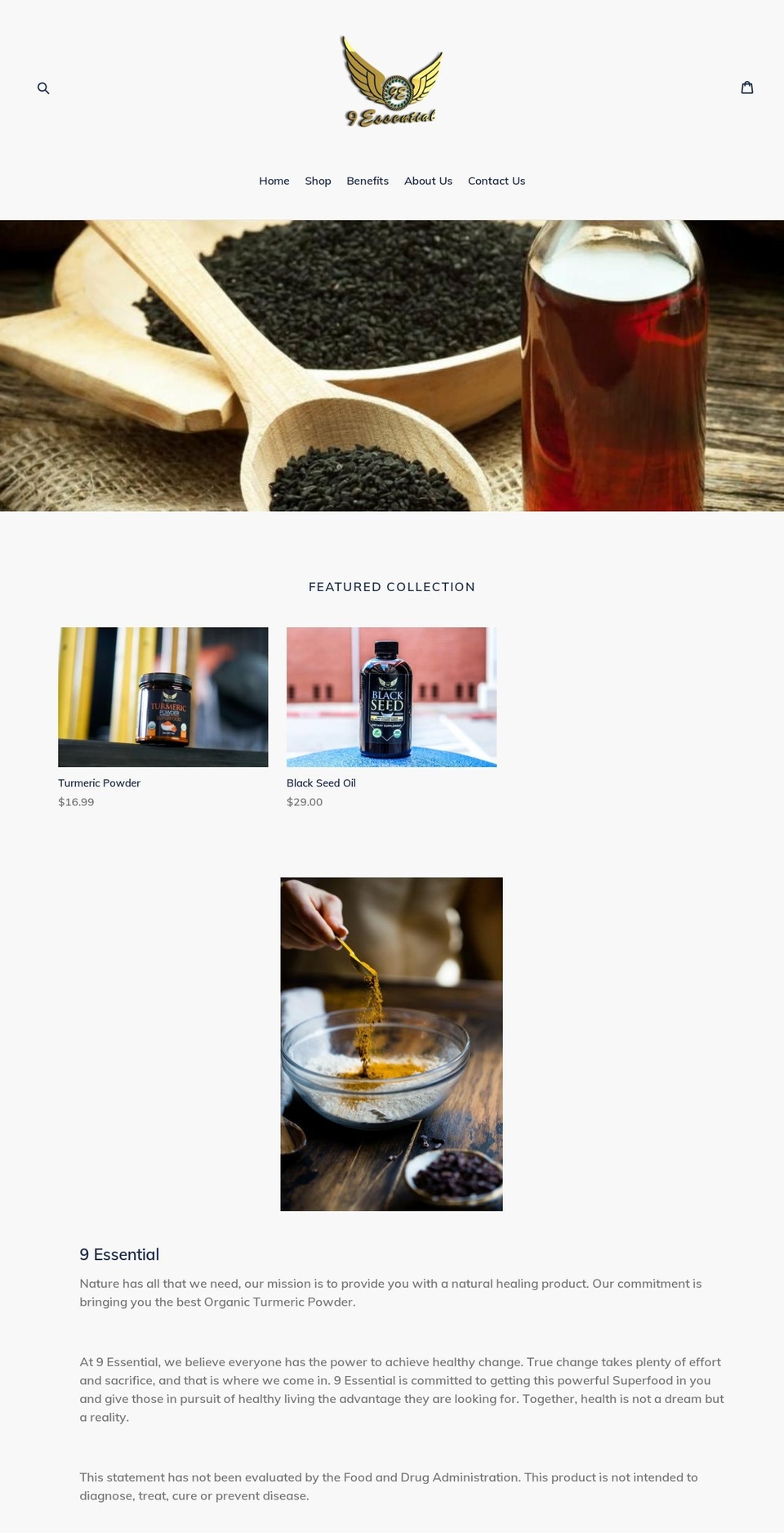 nineessential.com — Shopify storefront screenshot