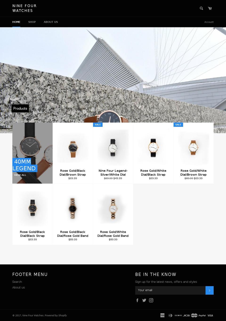 ninefourwatches.com shopify website screenshot
